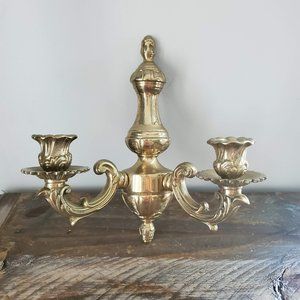 Vintage Mod Dep Brass Wall Sconce Candle Holder